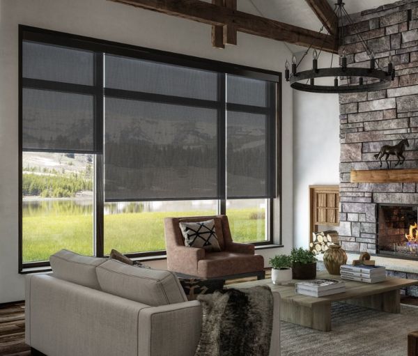 Motorized dark shades from Blinds by Design in Scottsdale AZ and Boerne TX