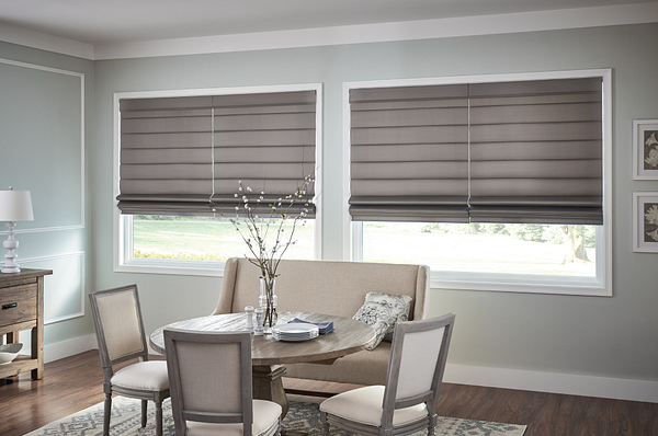 Roman shades in Scottsdale AZ and Boerne TX dining room